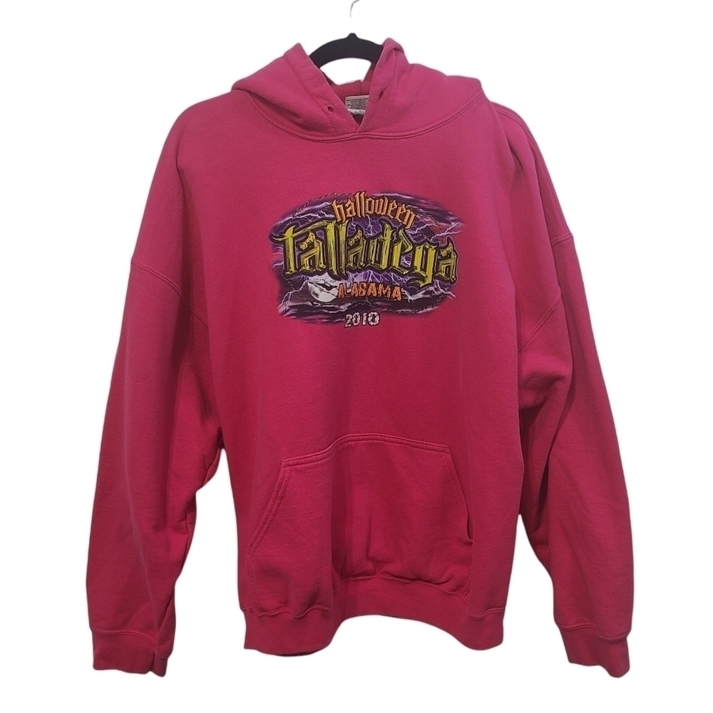 Nascar Hoodie Talladega Halloween Pullover Style Hot Pink Size Xl